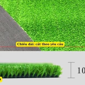 Cỏ nhân tạo 1 cm là loại có có chiều cao mỗi cộng cỏ là 10mm