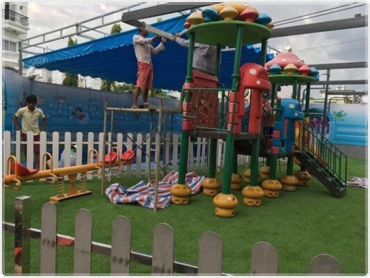 Thi công sân trường mầm non trọn gói