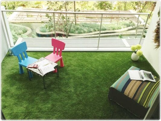 Thiết kê công trình trải thảm cỏ nhân tạo trên hành lang