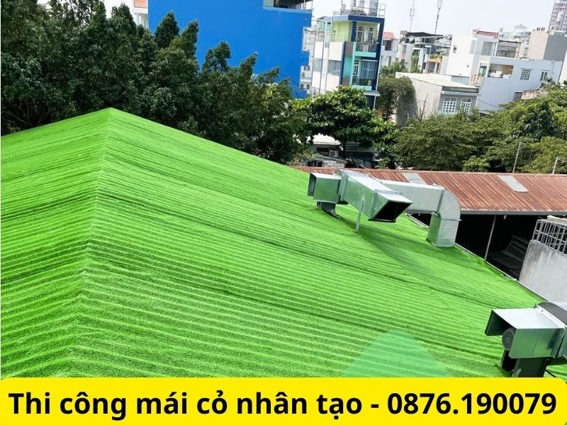 Thảm cỏ nhân tạo lợp mái nhà chống nóng
