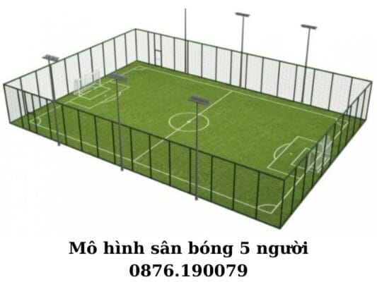 Kích thước sân theo chiều rộng là 20 mét