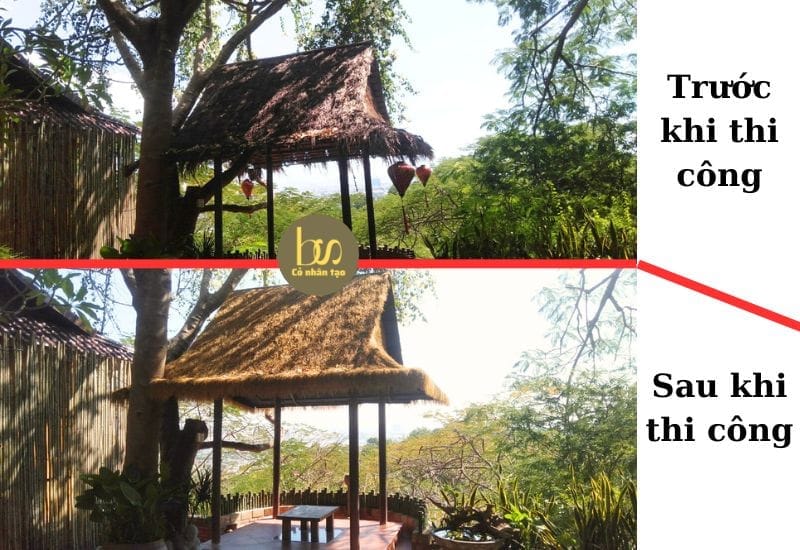 Thi công rơm nhân tạo tên mái tôn