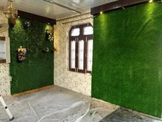 Nổi bật cho tường nhà với thảm cỏ