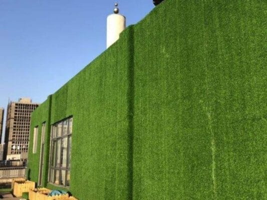 Phủ xanh tường nhà với thảm cỏ nhân tạo