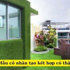 Thiết kế tường nhà xanh với thảm cỏ nhân tạo