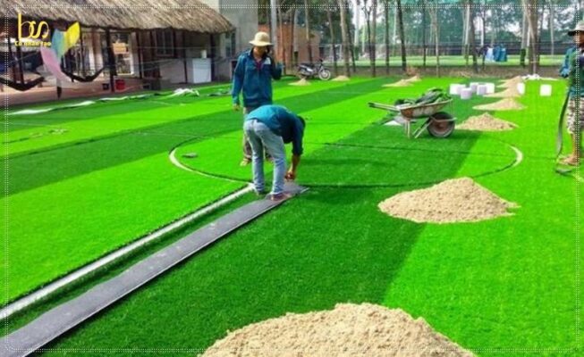 Thi công mặt cỏ nhân tạo đúng kỹ thuật