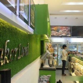 Thi công thảm cỏ nhân tạo trên tường