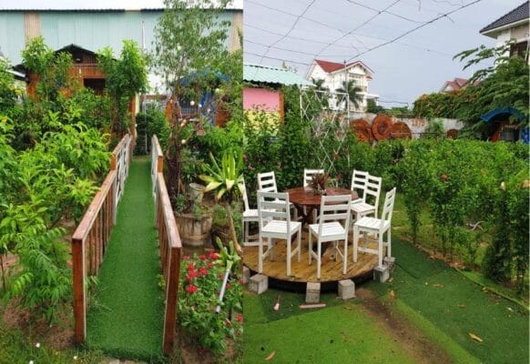 Sân vườn đẹp và sạch hơn
