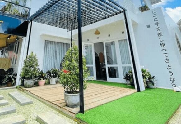 Thảm cỏ nhân tạo trang trí sân vườn xanh