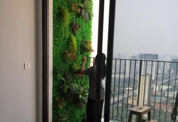 Trang trí tường ban công