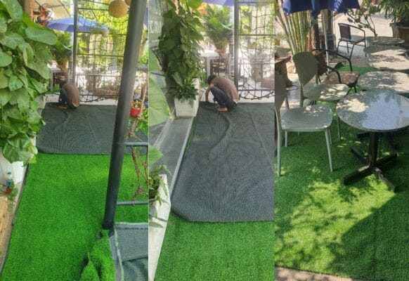 Nhân công thực hiện theo từng góc cạnh