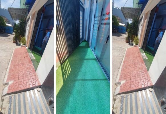 Mặt cỏ cũ không đều đứt gãy