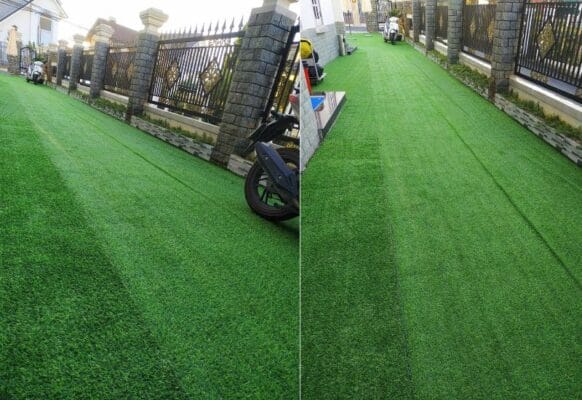 Thảm cỏ trải sàn quán cà phê ngoài trời