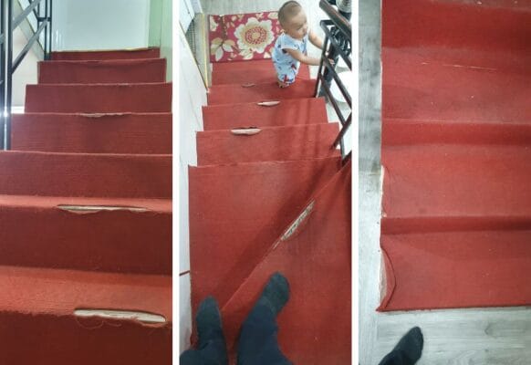 Thảm đỏ bị xuống cấp, bị hôi