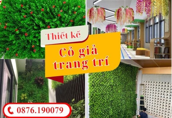 Cỏ giả trang trí tường, vách ngăn đẹp mắt