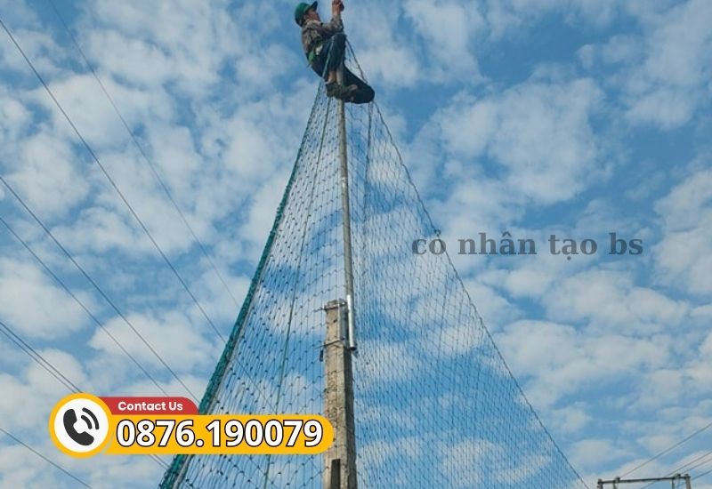 Dựa theo diện tích sân, và chiều cao của lưới để tính số lượng