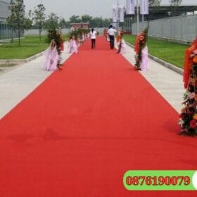 Thảm nỉ đỏ trải lối đi