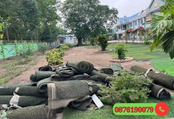 Cỏ nhân tạo thanh lý sử dụng lại để làm sân vườn
