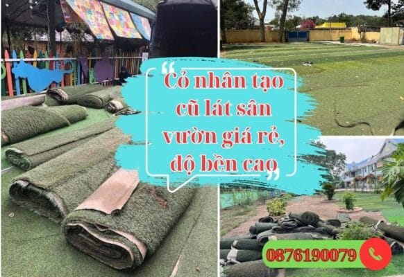 Bảng giá và ứng dụng cỏ nhân tạo cũ lát sân vườn