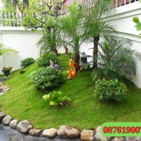 Cỏ nhân tạo kiến tạo không gian sân vườn xanh sạch đẹp