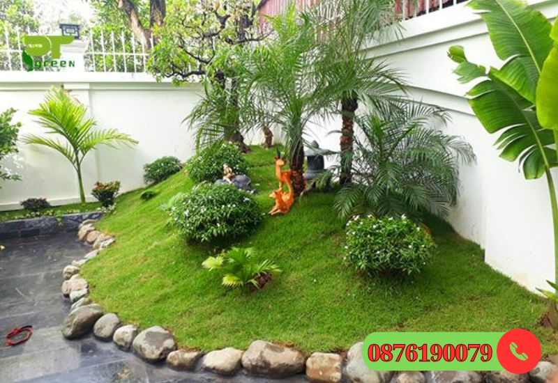 Cỏ nhân tạo kiến tạo không gian sân vườn xanh sạch đẹp