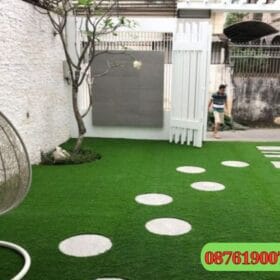 Thảm cỏ nhân tạo sân vườn xanh, độ bền cao