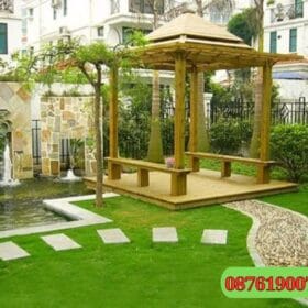 Thảm cỏ nhân tạo trang trí sân vườn đẹp mắt