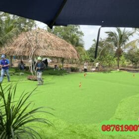 Cỏ nhân tạo ứng dụng làm sân vườn xanh