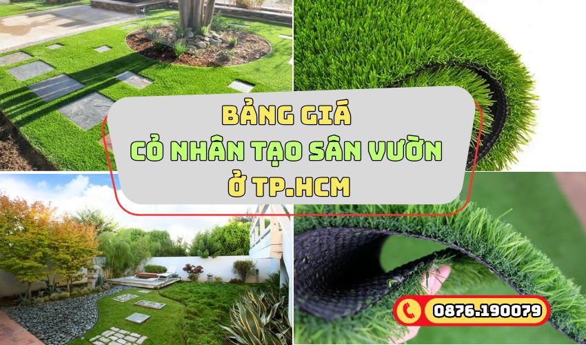 Bảng báo giá thảm cỏ nhân tạo sân vườn TPHCM
