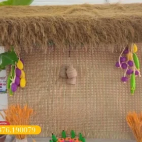 Trang trí lễ hội bằng thảm rơm vàng