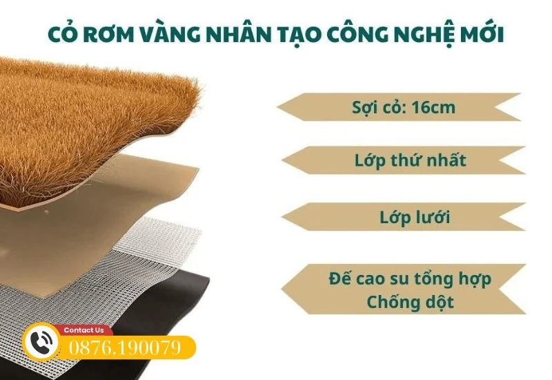 Thông số kỹ thuật của thảm rơm nhân tạo