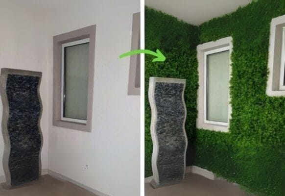 Thi công tường cỏ tại nhà