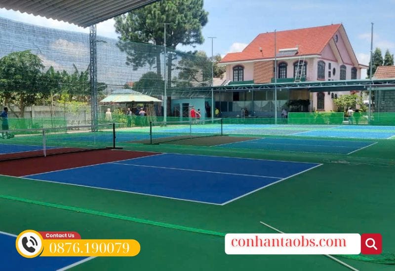 Thiết kế 1 sân Pickelpall hợp lý khi dùng cỏ nhân tạo