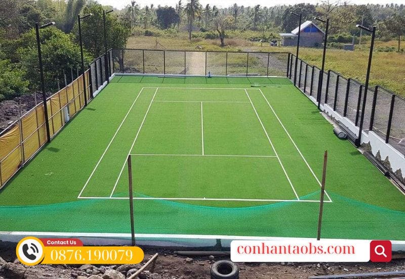 Trải thảm cỏ nhân tạo cho mặt sân
