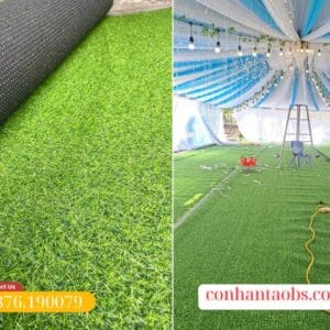 Cỏ nhân tạo 2cm 11 mũi ứng dụng trải sàn đám cưới, sự kiện