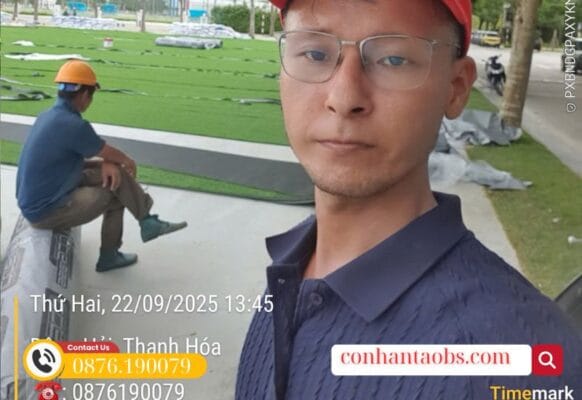 Em Hải cỏ nhân tạo BS trực tiếp thi công đảm bảo độ bên